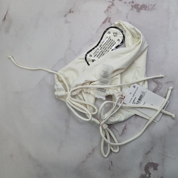 Good American Swim Bottom Women Ivory White Tiny Ties Bikini Swimsuit - Picture 9 of 12